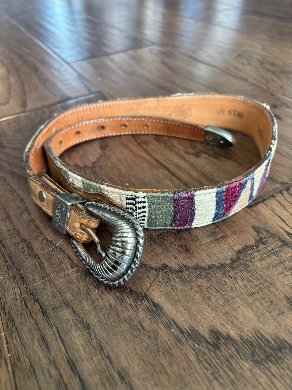 1995 Vintage Woven and Leather Belt